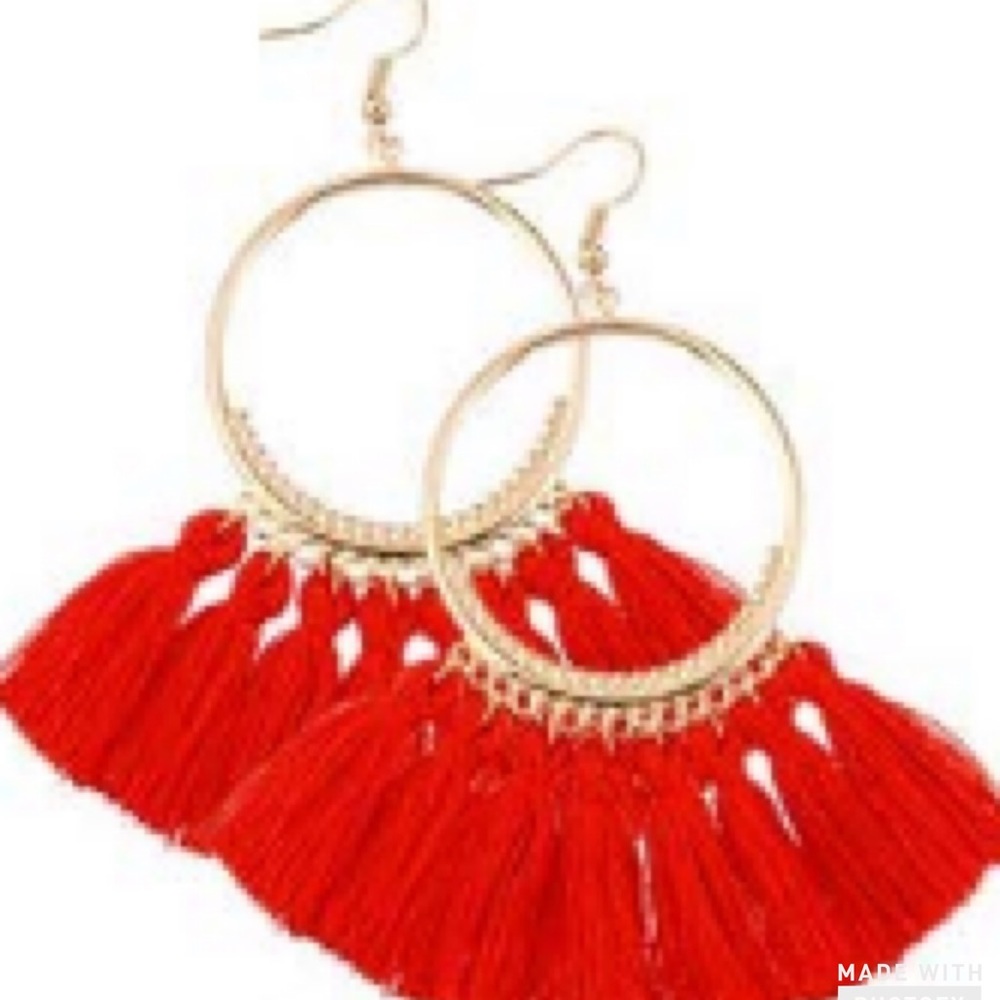 Red fringe hoops